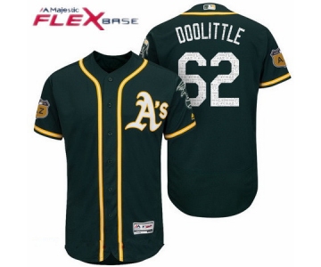 Men's Oakland Athletics #62 Sean Doolittle Green 2017 Spring Training Stitched MLB Majestic Flex Base Jersey