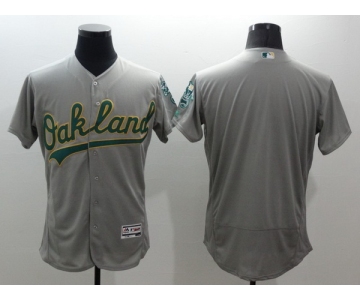 Men's Oakland Athletics Blank Gray Flex Base 2016 MLB Player Baseball Jersey
