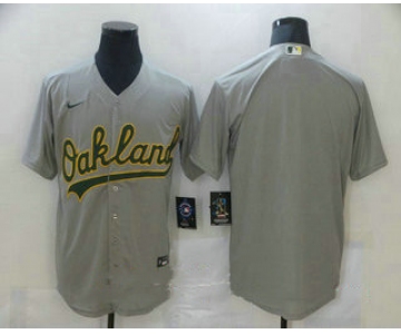 Men's Oakland Athletics Blank Grey Stitched MLB Cool Base Nike Jersey