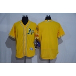 Men's Oakland Athletics Blank Yellow 2016 Flex Base Majestic Stitched MLB Jersey