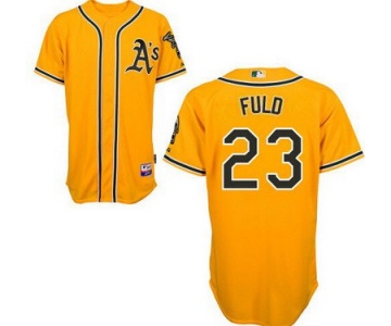 Oakland Athletics #23 Sam Fuld Yellow Jersey
