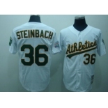 Oakland Athletics #36 Terry Steinbach White Throwback Jersey