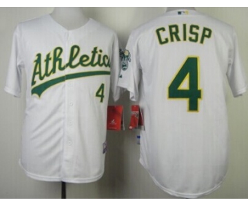 Oakland Athletics #4 Coco Crisp White Jersey