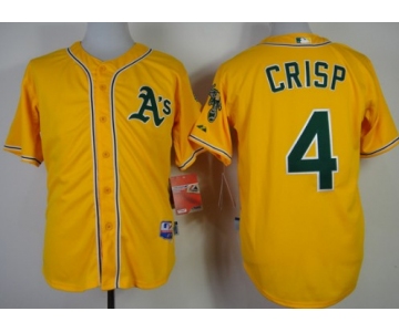 Oakland Athletics #4 Coco Crisp Yellow Jersey