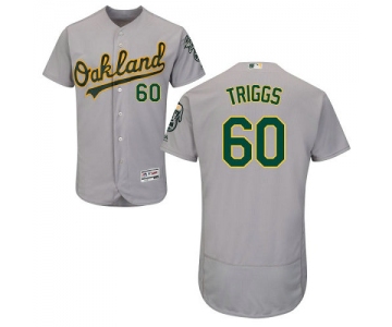 Oakland Athletics 60 Andrew Triggs Gray Flexbase Authentic Collection Stitched Baseball Jersey