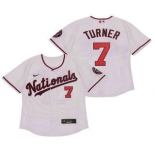 Men's Washington Nationals #7 Trea Turner White Stitched MLB Flex Base Nike Jersey