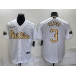 Men's Philadelphia Phillies #3 Bryce Harper White 2022 All Star Stitched Cool Base Nike Jersey