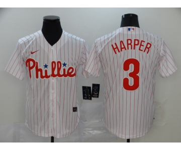 Men's Philadelphia Phillies #3 Bryce Harper White Stitched MLB Cool Base Nike Jersey