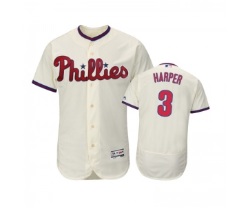 Youth's Philadelphia Phillies Cream #3 Bryce Harper 2019 Flex Base Jersey