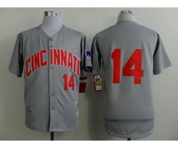 Cincinnati Reds #14 Pete Rose 1969 Gray Wool Button Throwback Jersey