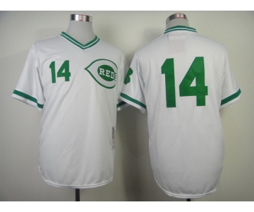 Cincinnati Reds #14 Pete Rose St. Patrick's Day White Throwback Jersey