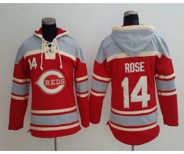 Men's Cincinnati Reds #14 Pete Rose Retired Red Baseball MLB Hoodie