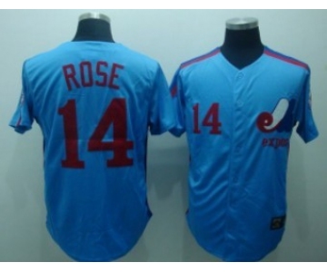Montreal Expos #14 Pete Rose 1982 Blue Throwback Jersey