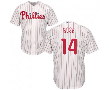 Phillies #14 Pete Rose White(Red Strip) Cool Base Stitched Youth Baseball Jersey