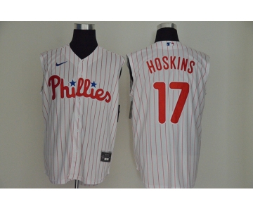 Men's Philadelphia Phillies #17 Rhys Hoskins White 2020 Cool and Refreshing Sleeveless Fan Stitched MLB Nike Jersey