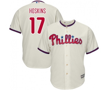 Philadelphia Phillies #17 Rhys Hoskins Cream New Cool Base Stitched MLB Jersey
