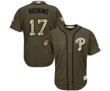 Philadelphia Phillies #17 Rhys Hoskins Green Salute to Service Stitched MLB Jersey