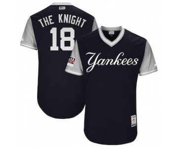 Men's New York Yankees 18 Didi Gregorius The Knight Majestic Navy 2018 Players' Weekend Authentic Jersey