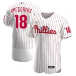 Men's Philadelphia Phillies #18 Didi Gregorius White Flex Base Stitched Baseball Jersey