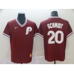 Men Philadelphia Phillies 20 Schmidt Red Game Throwback Nike 2022 MLB Jersey