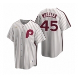 Mens Nike Philadelphia Phillies 45 Zack Wheeler White Cooperstown Collection Home Stitched Baseball Jersey