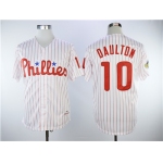 Men's Philadelphia Phillies #10 Darren Daulton White(Red Strip) New Cool Base Stitched MLB Jersey