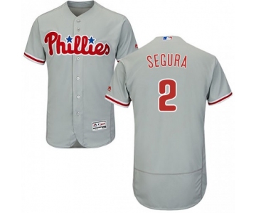 Men's Philadelphia Phillies #2 Jean Segura Gray Flex Base Jersey