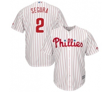 Men's Philadelphia Phillies #2 Jean Segura White Home Cool Base Jersey