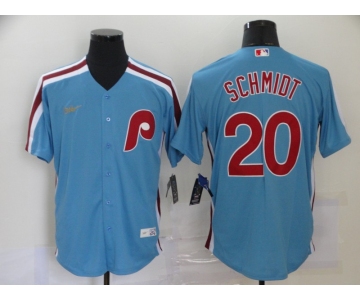 Men's Philadelphia Phillies #20 Mike Schmidt Light Blue Cooperstown Collection Stitched MLB Nike Jersey