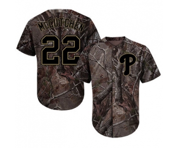 Men's Philadelphia Phillies #22 Andrew McCutchen Camo Realtree Collection Cool Base Baseball Jersey