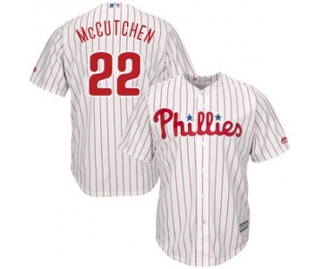 Men's Philadelphia Phillies #22 Andrew McCutchen Majestic White Scarlet Cool Base Jersey
