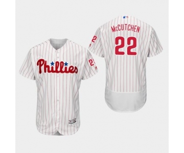 Men's Philadelphia Phillies #22 Andrew McCutchen White Scarlet FlexBase Jersey
