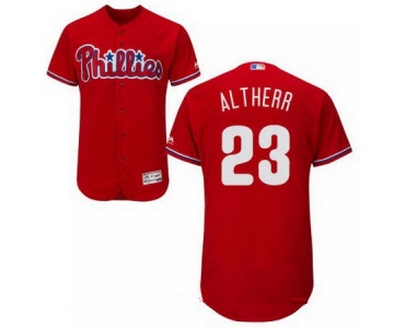 Men's Philadelphia Phillies #23 Aaron Altherr Red Alternate Stitched MLB Majestic Flex Base Jersey