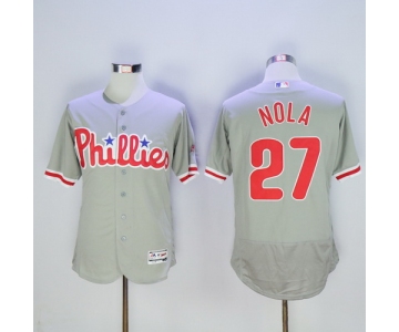 Men's Philadelphia Phillies #27 Aaron Nola Gray Road 2016 Flexbase Majestic Baseball Jersey
