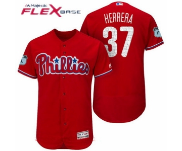 Men's Philadelphia Phillies #37 Odubel Herrera Red 2017 Spring Training Stitched MLB Majestic Flex Base Jersey