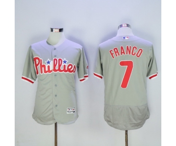 Men's Philadelphia Phillies #7 Maikel Franco Gray Road 2016 Flexbase Majestic Baseball Jersey