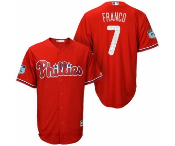Men's Philadelphia Phillies #7 Maikel Franco Red 2017 Spring Training Stitched MLB Majestic Cool Base Jersey