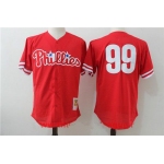 Men's Philadelphia Phillies #99 Mitch Williams Red Throwback Mesh Batting Practice Stitched MLB Mitchell & Ness Jersey