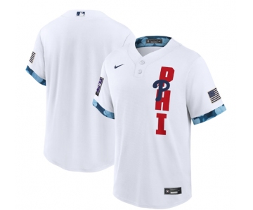 Men's Philadelphia Phillies Blank 2021 White All-Star Cool Base Stitched MLB Jersey