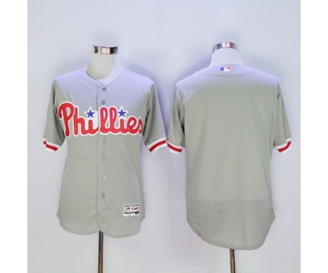 Men's Philadelphia Phillies Blank Gray Road 2016 Flexbase Majestic Baseball Jersey