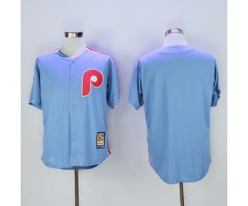 Men's Philadelphia Phillies Blank Light Blue Majestic Cool Base Cooperstown Collection Jersey