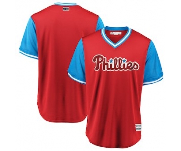 Men's Philadelphia Phillies Blank Majestic Scarlet 2018 Players' Weekend Team Cool Base Jersey
