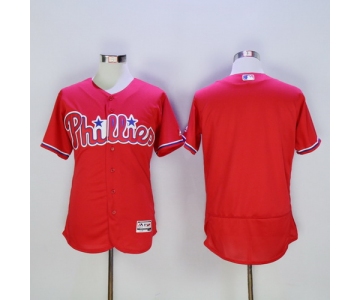 Men's Philadelphia Phillies Blank Red 2016 Flexbase Majestic Baseball Jersey