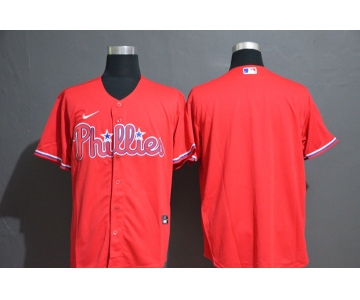 Men's Philadelphia Phillies Blank Red Stitched MLB Cool Base Nike Jersey