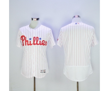 Men's Philadelphia Phillies Blank White Home 2016 Flexbase Majestic Baseball Jersey