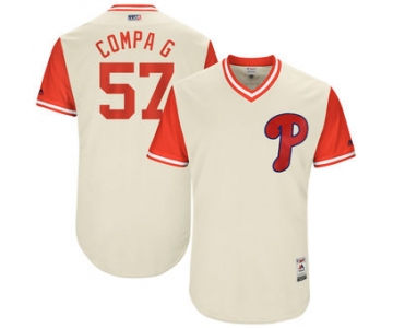 Men's Philadelphia Phillies Luis Garcia Compa G Majestic Tan 2017 Players Weekend Authentic Jersey
