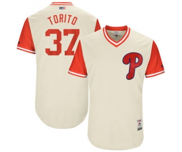 Men's Philadelphia Phillies Odubel Herrera Torito Majestic Tan 2017 Players Weekend Authentic Jersey