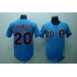 Philadelphia Phillies #20 Mike Schmidt 1980 Blue Throwback Jersey