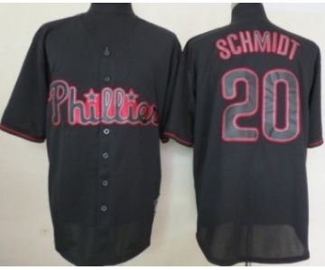 Philadelphia Phillies #20 Mike Schmidt Black Fashion Jersey
