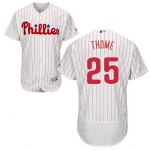 Philadelphia Phillies #25 Jim Thome White(Red Strip) Flexbase Authentic Collection Stitched Baseball Jersey
